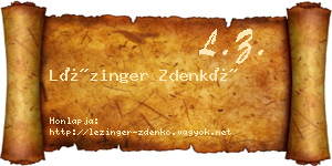 Lézinger Zdenkó névjegykártya